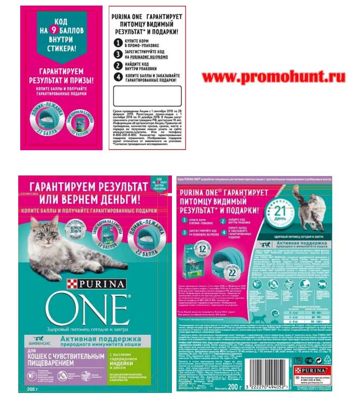 Акция Purina One 2018 на promo.purinaone.ru/promo (Национальное промо 2018)